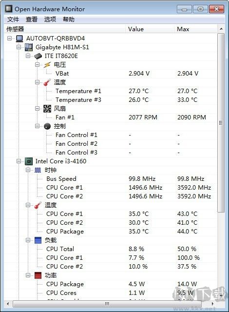 Open Hardware Monitor(硬件溫度監(jiān)測(cè)工具)