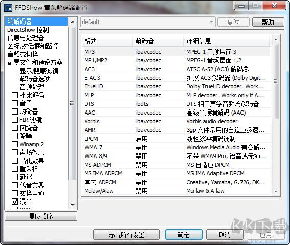 FFDshow萬能解碼器
