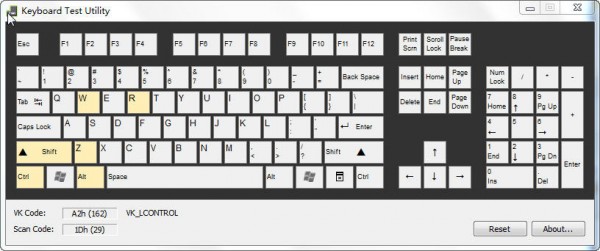 鍵盤按鍵測(cè)試軟件(Keyboard Test Utility)