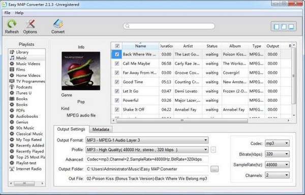 Easy M4P Converter(M4P轉(zhuǎn)MP3工具)