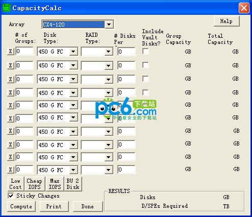 emc cx系列raid組容量計算工具(CapacityCalc)