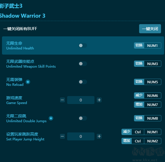 影子武士3十項(xiàng)修改器免會員版