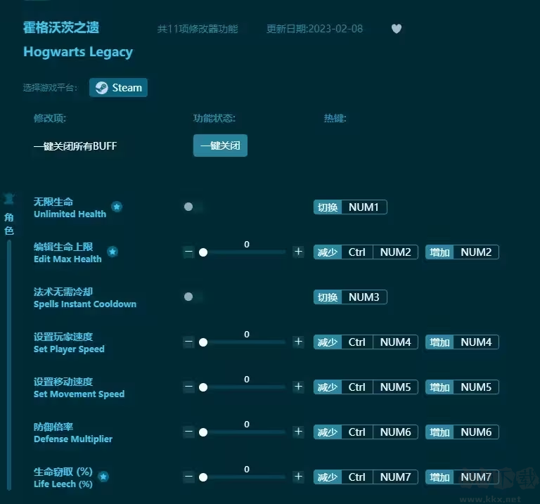 霍格沃茨之遺v1.0-v20240725三十三項修改器
